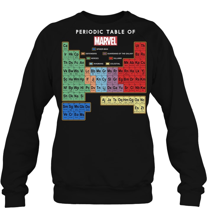 Marvel Ultimate Periodic Table Of Elements T-Shirt 12 Marvel Ultimate Periodic Table Of Elements Sweater