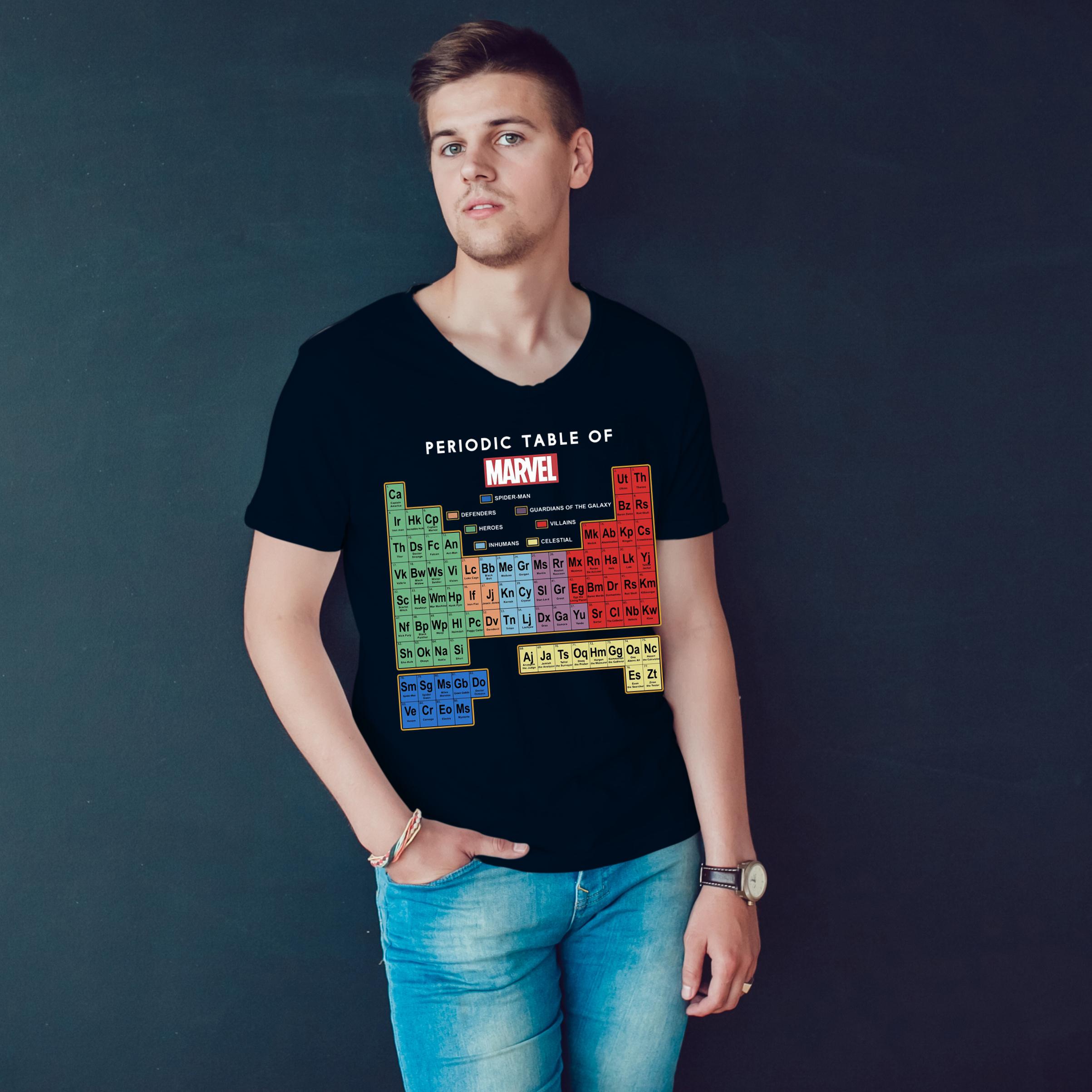 Marvel Ultimate Periodic Table Of Elements T-Shirt 1 Marvel Ultimate Periodic Table Of Elements T-Shirt 1