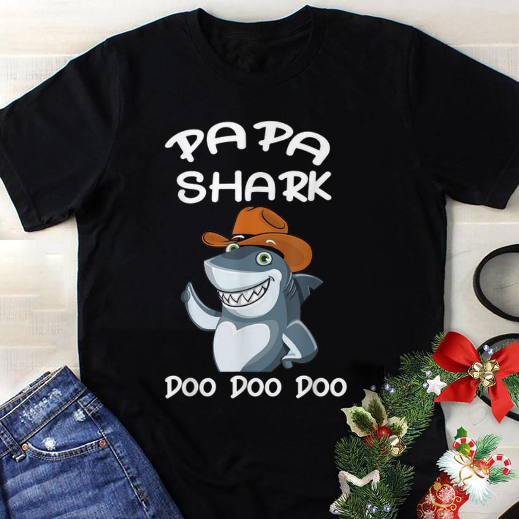 Awesome Papa Cowboy Shark Doo Doo Doo Father's Day shirt