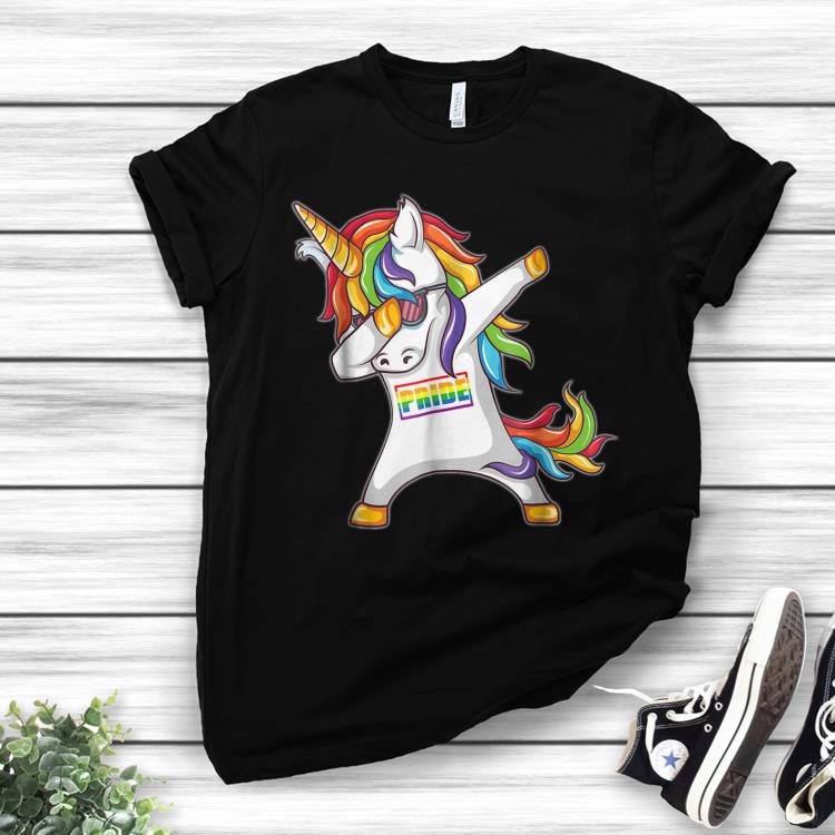 Awesome Pride LGBT Gay Be Lesbian Unicorn Dabbing shirt