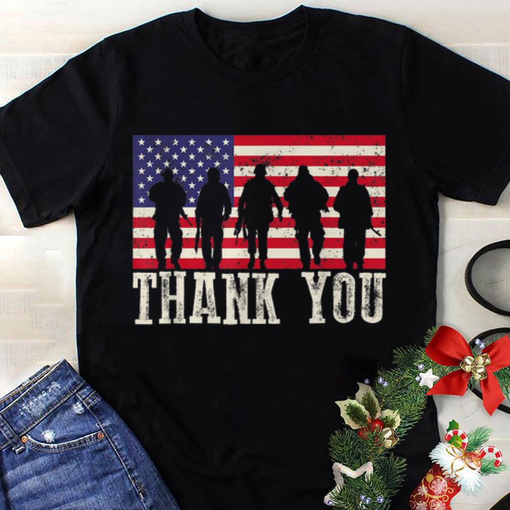 Awesome Thank You Veterans American Flag Patriotic shirt