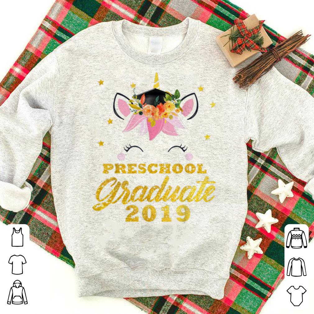 Top Unicorn Face Flower Graduation Preschool shirt