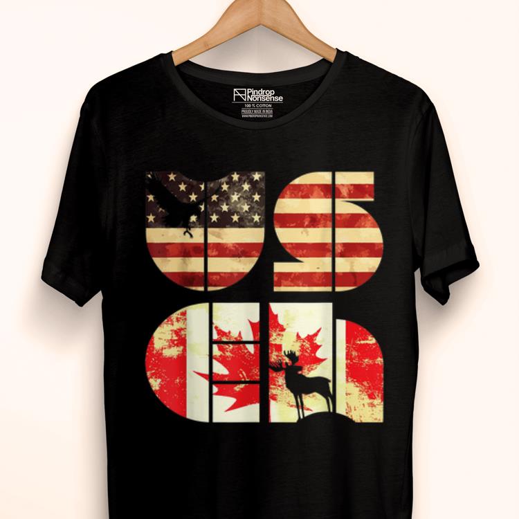 Awesome America Canada Flag American Canadian Useh shirt