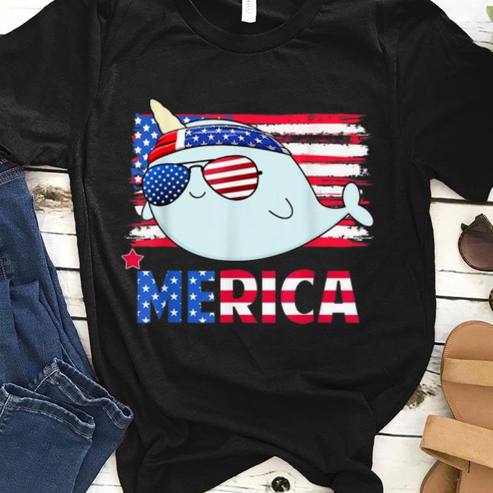 Hanging With Narwhal Mom Merica 4th July shirt