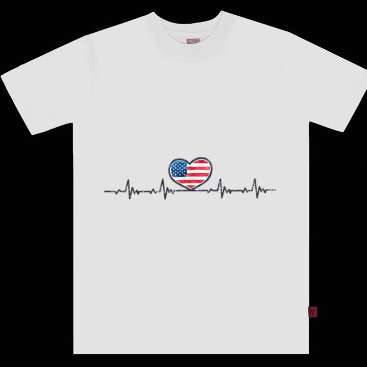 Heart Beats For America 4th Of July Patriotic American Flag shirt