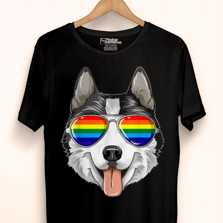 Husky Gay Pride Flag LGBT Rainbow Sunglasses Husky shirt