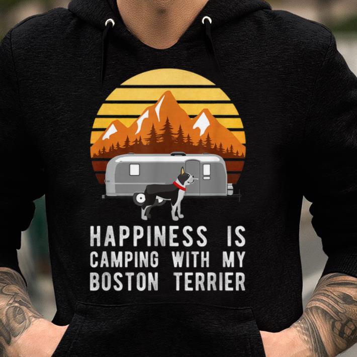 Official Camping With Boston Terrier, Dog Owner Camper shirt