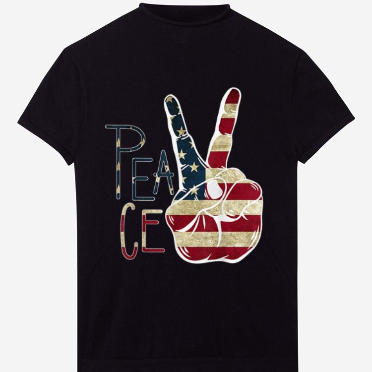 Official Fourth 4th Of July American Flag Peace Sign Hand shirt