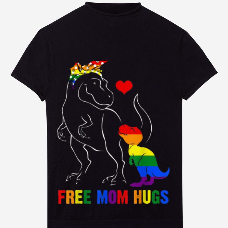 Official Free Mom Hugs - LGBT Mom Saurus Rainbows Gift Shirt
