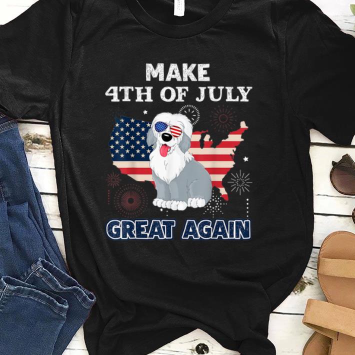 Old English Sheepdog America Flag 4th Of July Independence shirt