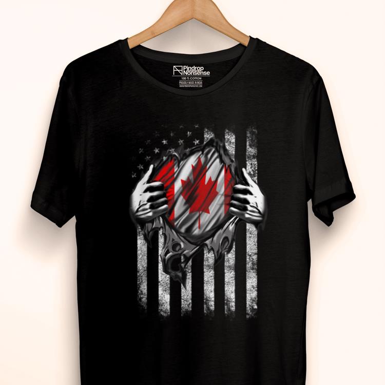 Original Canadian Blood Inside Me Canadian American Flag shirt