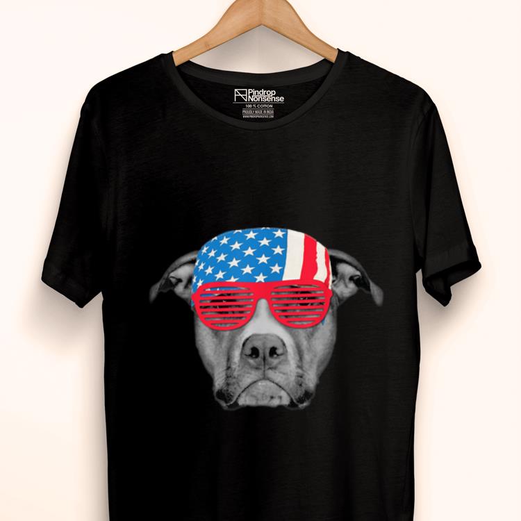 Original Patriotic Usa Pitbull Dog America Bandana July 4 Shirt