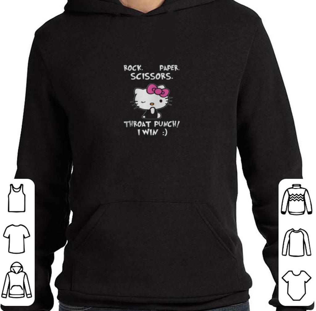 Premium Hello Kitty Rock paper scissors throat punch i win shirt