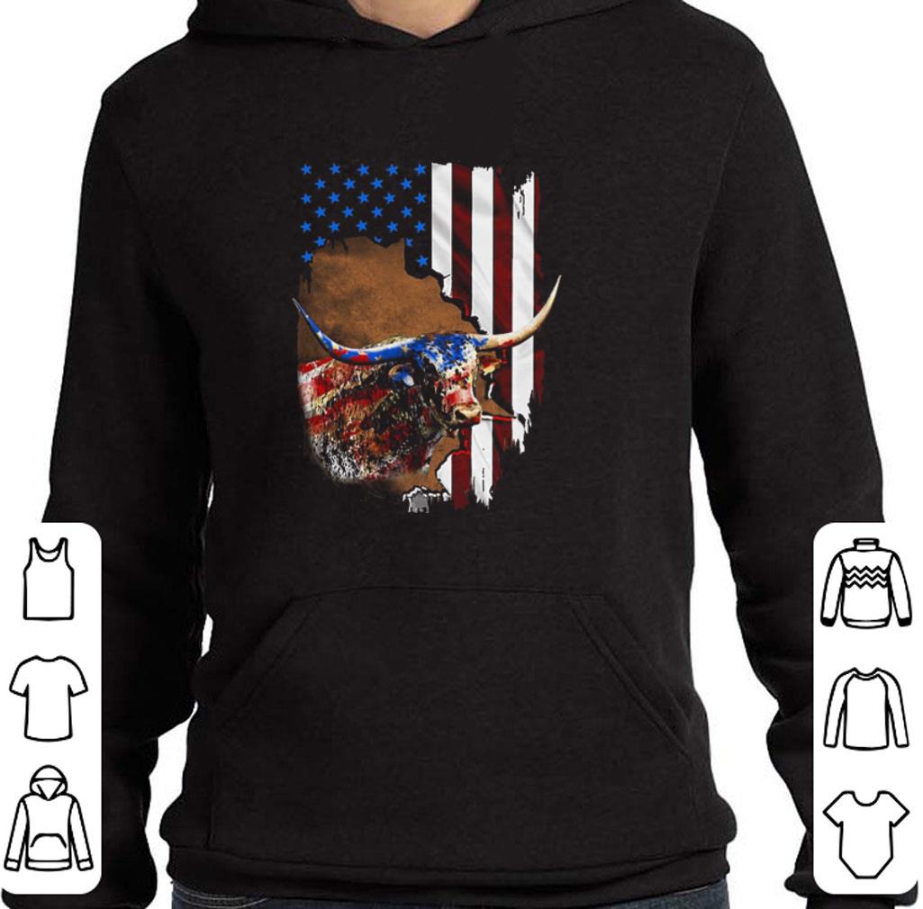 Premium Texas Longhorn American flag 4th of july shirt