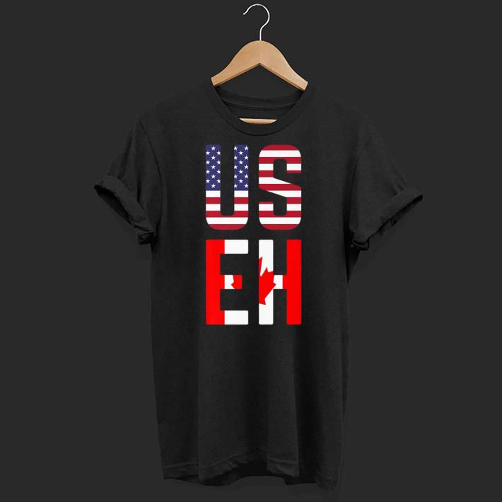 Useh America Canada Flag American Canadian Tee shirt