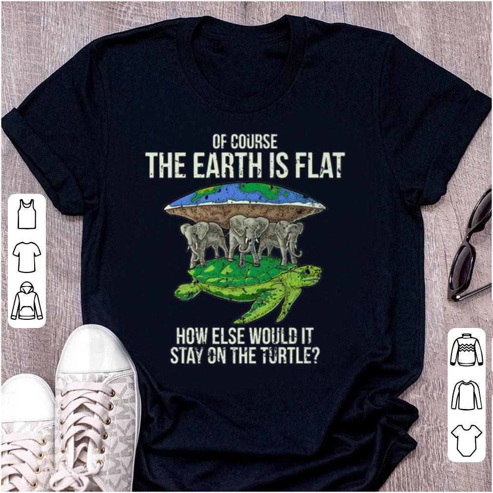 Awesome Flat Earth Society Turtle Elephants Stay On The Turtle shirt