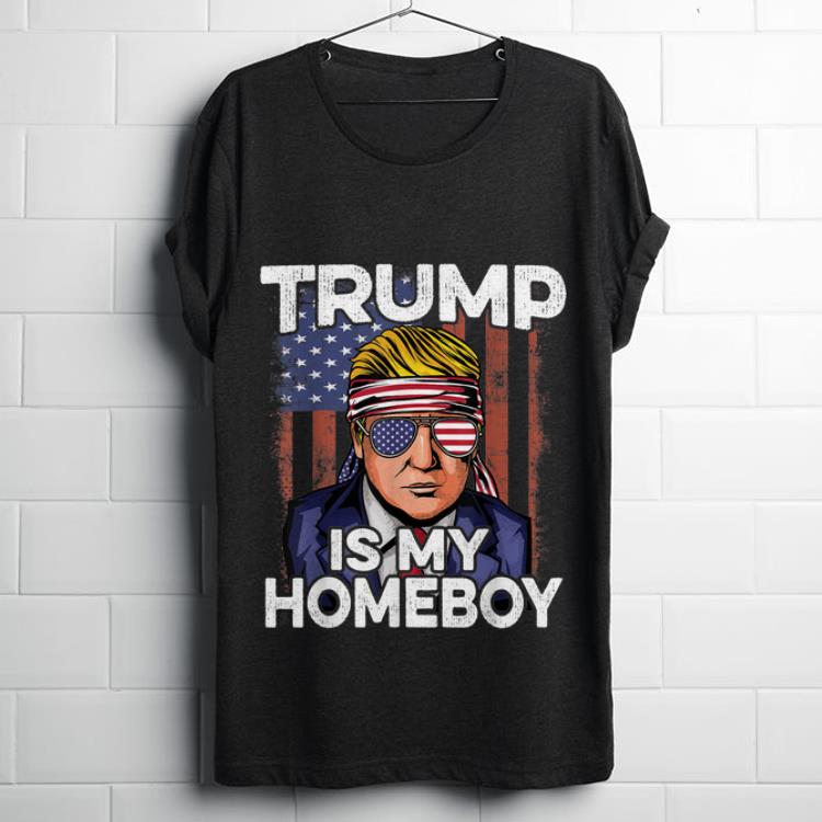  Hot Donald Trump Is My Homeboy Glasses Headband Usa Flag 4th Of July shirt