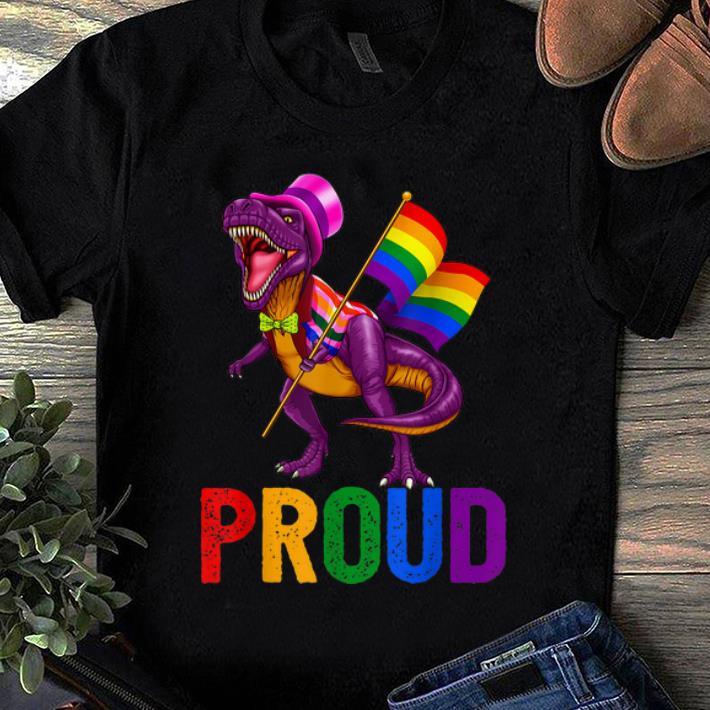 Official Dinosaur T Rex LGBT Gay Pride Gift Flag shirt