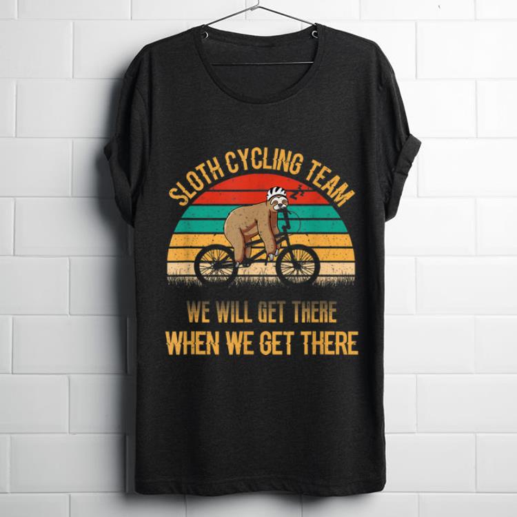 Premium Vintage Sunset Sloth Cycling Team We Will Get There shirt