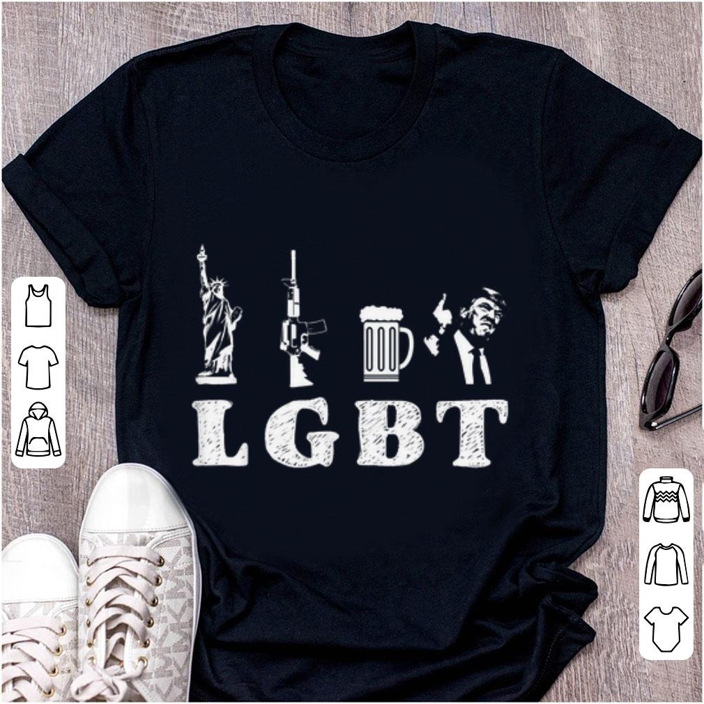 Pretty Liberty Enlightening The World Guns Beer Trump LGBT Trump shirt