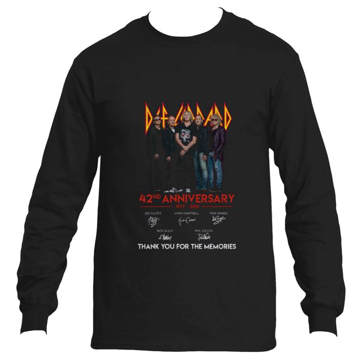 Top Def Leppard 42nd anniversary 1977-2019 signatures shirt