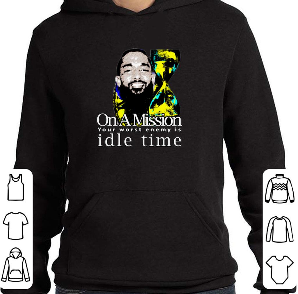 Top Nipsey Hussle on a mission your worst enemy is idle time shirt 6 Top Nipsey Hussle on a mission your worst enemy is idle time shirt