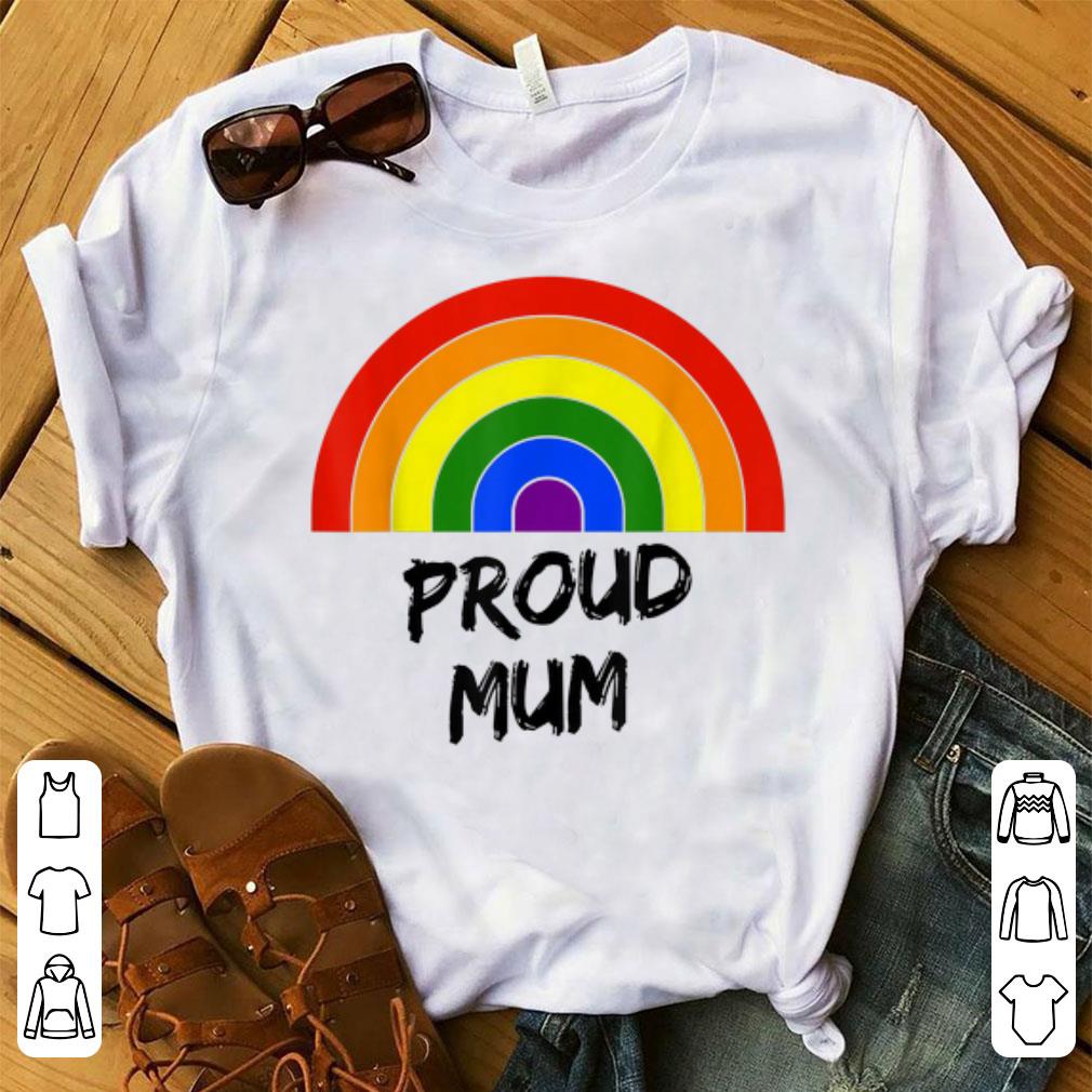 Top Proud Mum LGBT Gay Pride Rainbow Flag Colours shirt