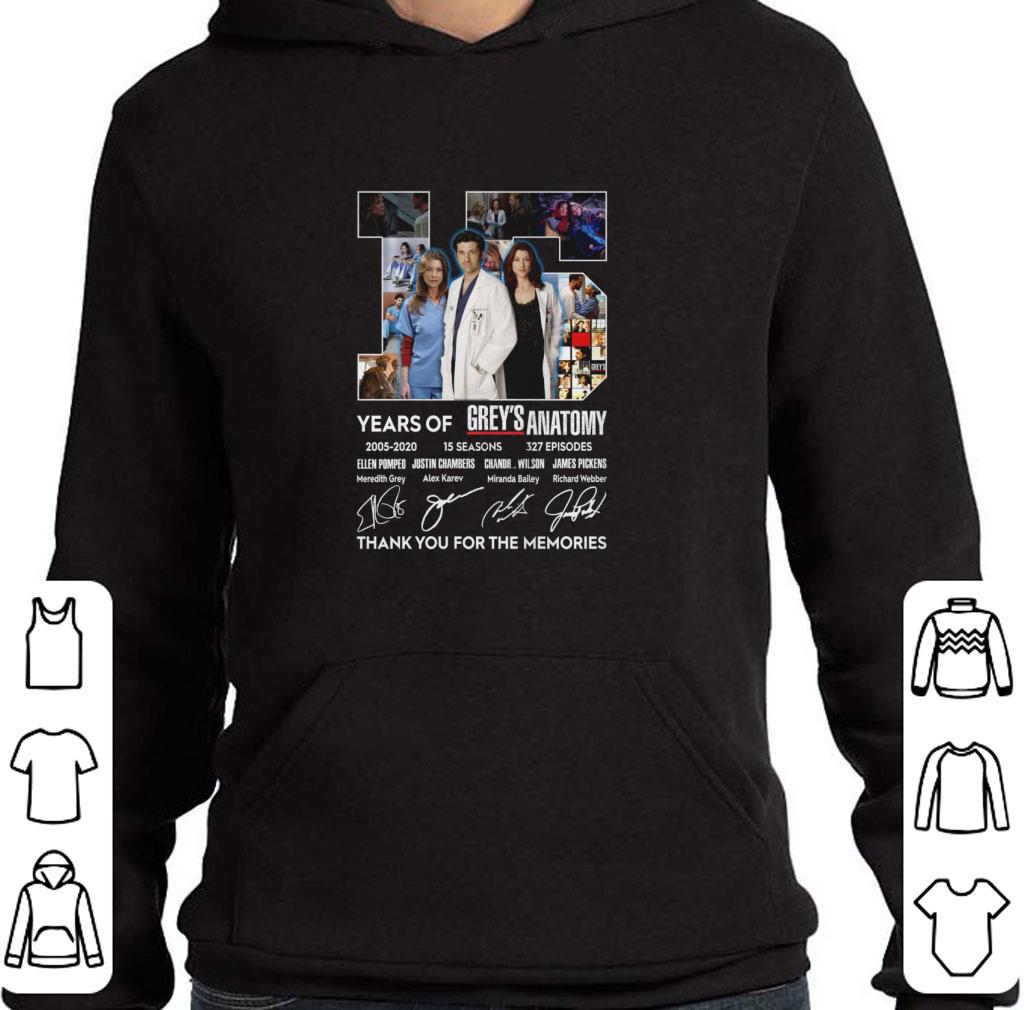 15 years of Grey's Anatomy 2005-2020 thank you for the memories shirt