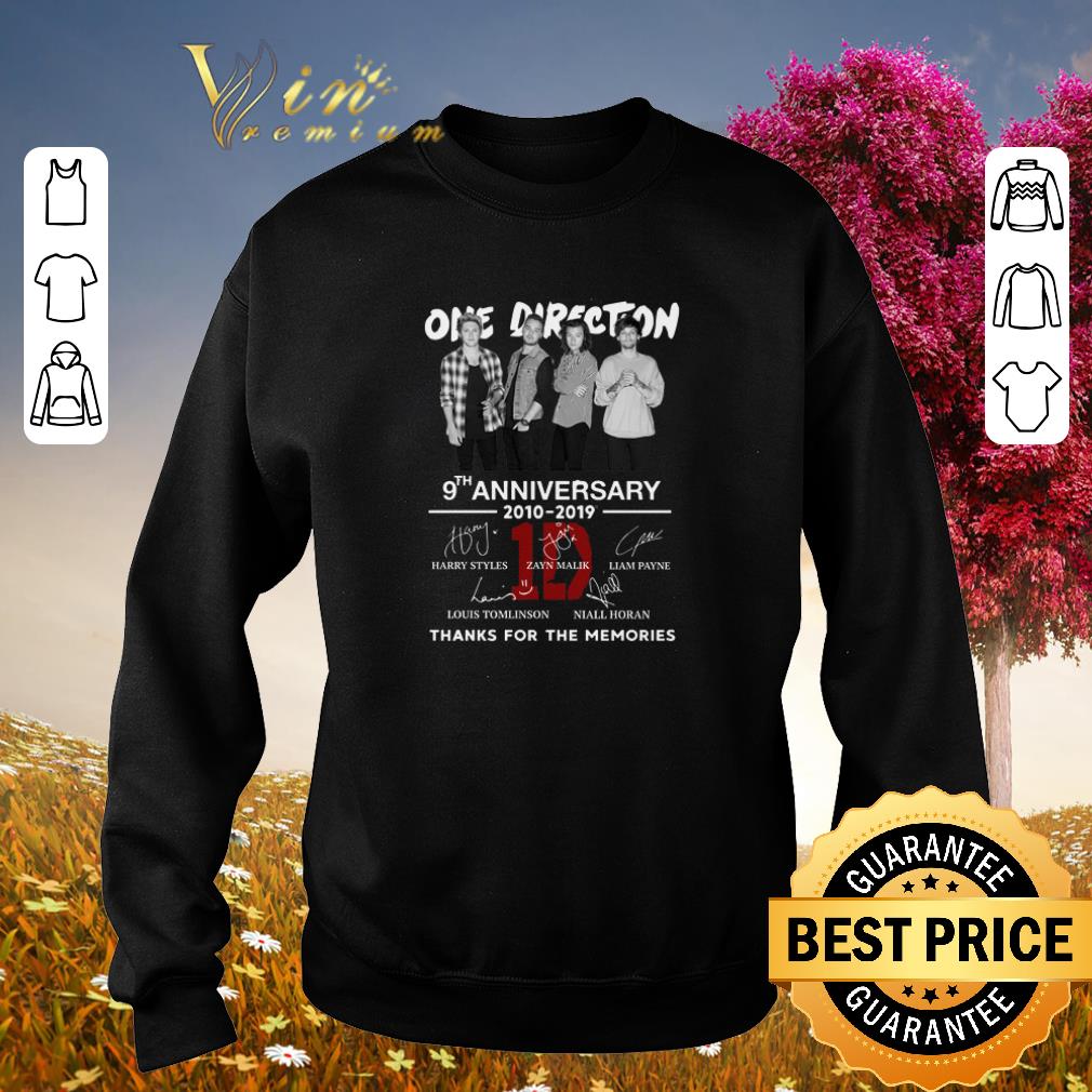 Awesome One Direction 9th anniversary 2010-2019 thanks for the memories shirt