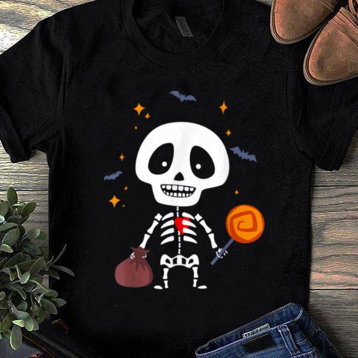 Beautiful Cute Baby Skeleton With Candy - Funny Halloween Vintage shirt