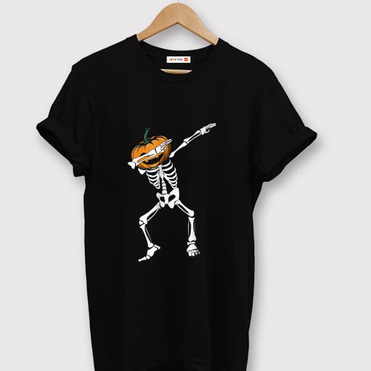 Beautiful Funny Dabbing Skeleton Pumpkin Halloween Dab shirt