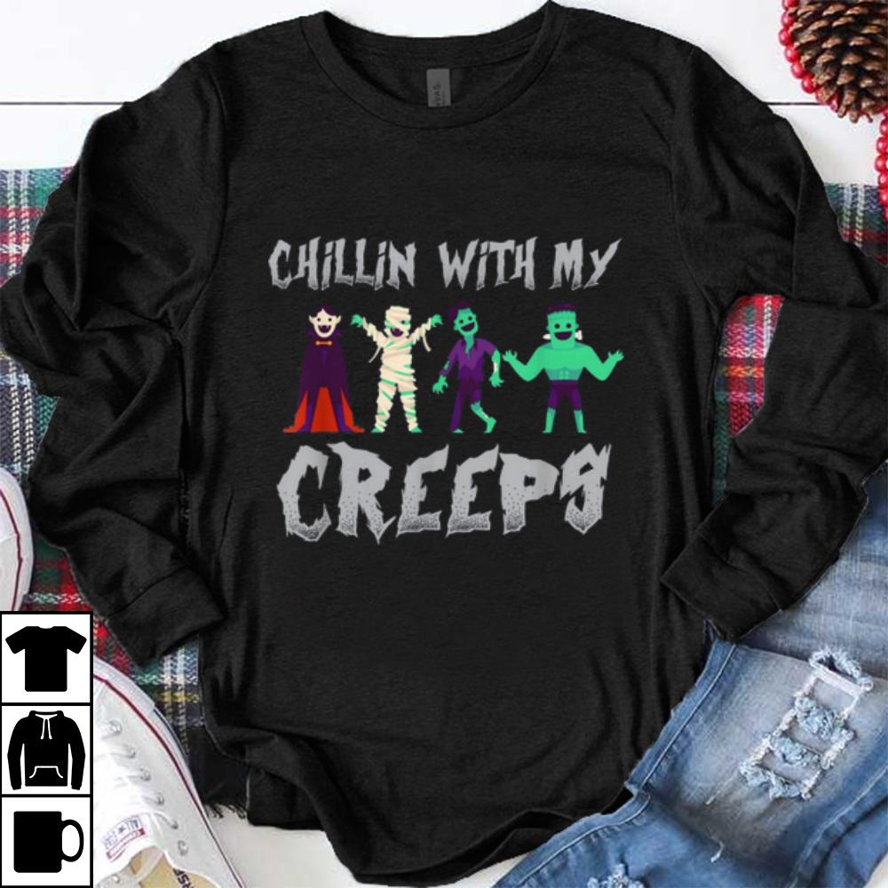 Funny Chillin With My Creeps Vampire Skeleton Zombie Halloween shirt