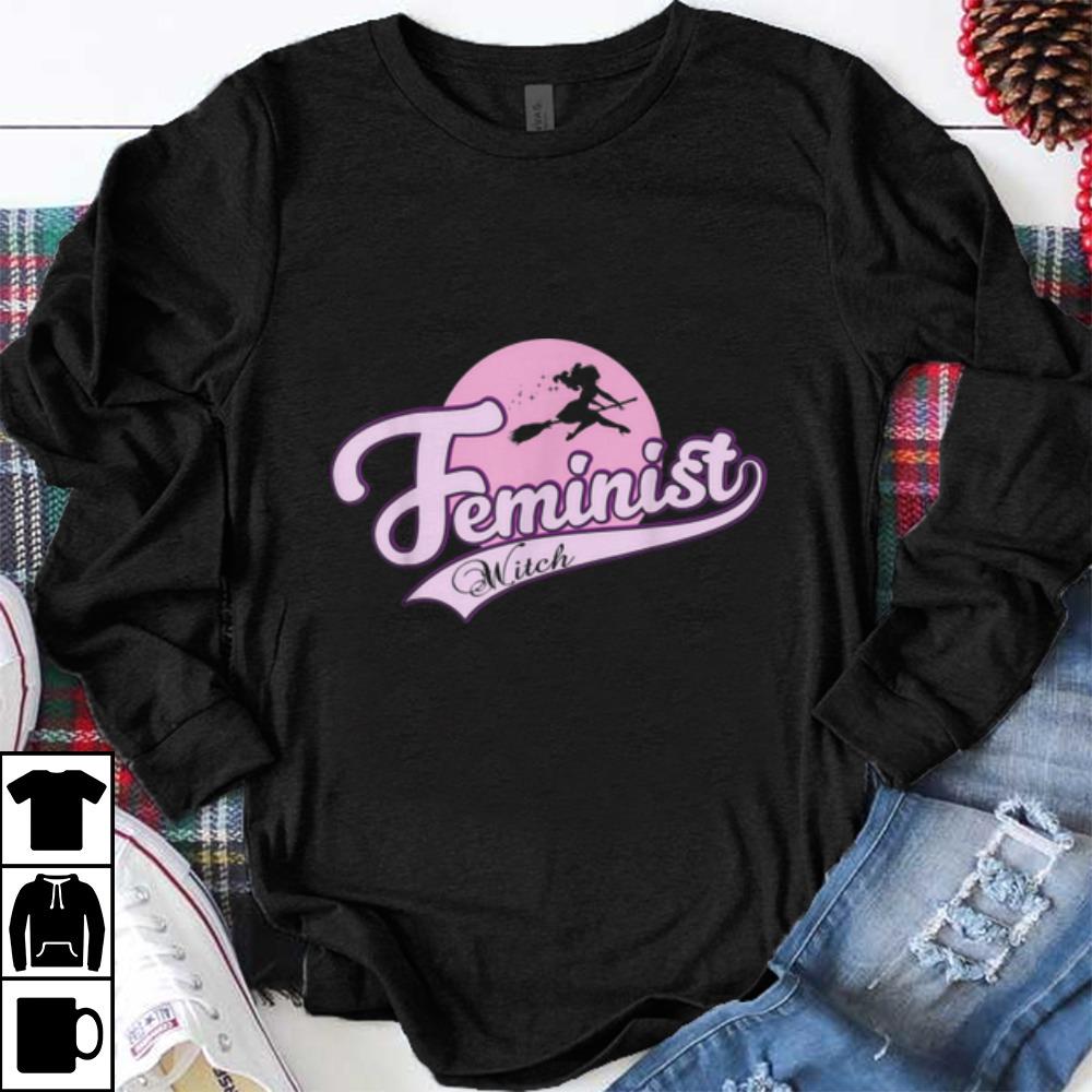 Funny Feminist Witch Cute Halloween Vintage Baseball Women shirt