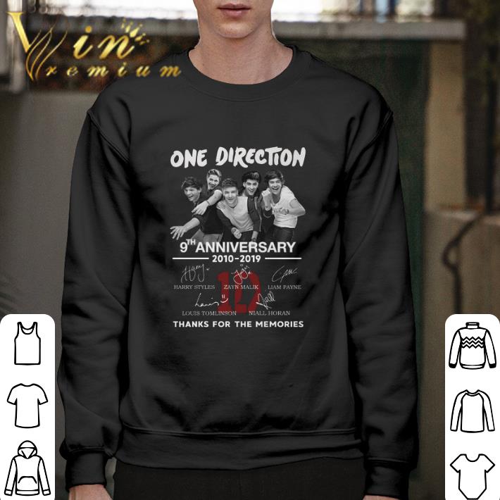 Funny One Direction 9th anniversary 2010-2019 signatures shirt