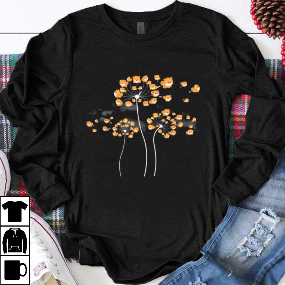 Funny Pomeranian Flower Fly Dandelion Dog Pomeranian Floral shirt