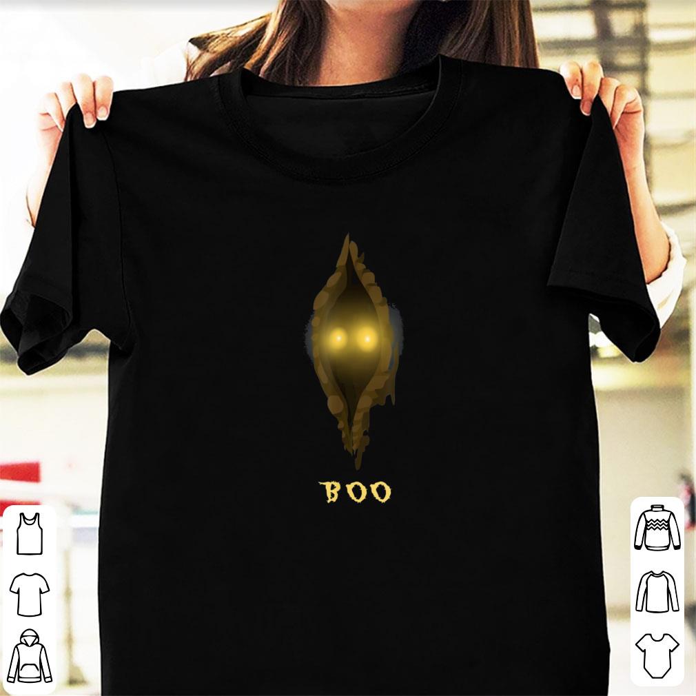 Nice Boo Scary Glowing Eyes Peeking Through Hole Funny Halloween shirt