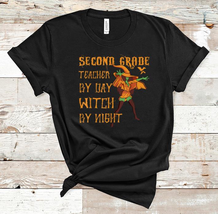 Original 2nd Grade Teacher By Day Witch By Night Funny Halloween Gift shirt