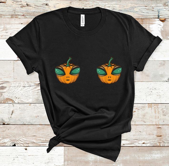 Original Alien Heads Boobs Funny Pumpkin Halloween shirt