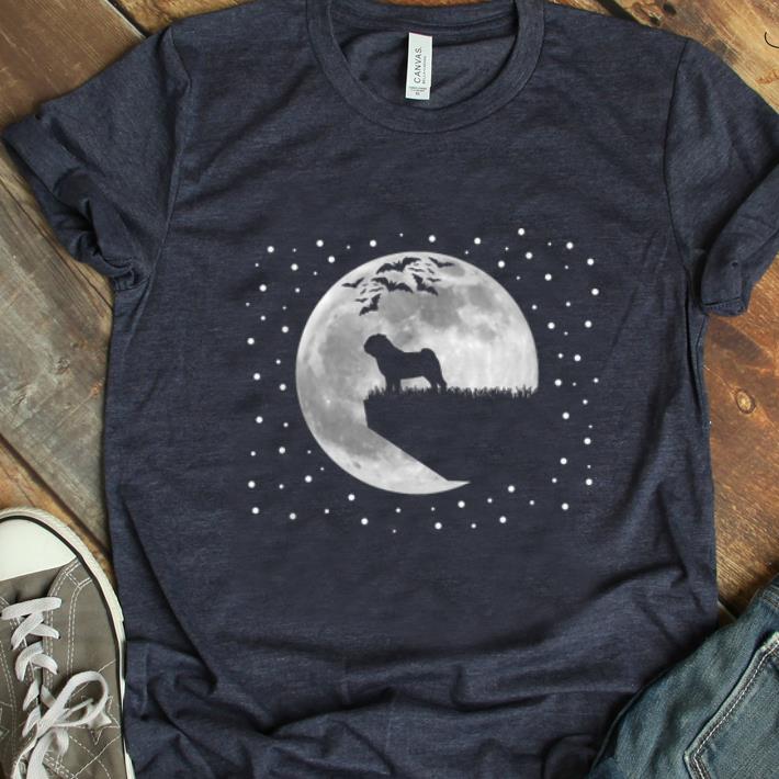 Original Dog Halloween Scary Night Pug Bats & Moon Design shirt