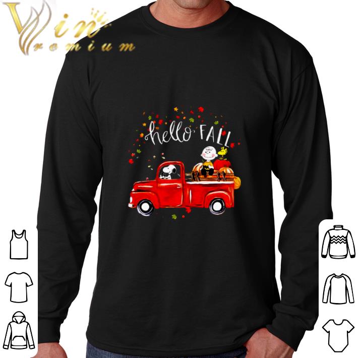 Premium Hello fall Snoopy Driving Truck Charlie Brown Woodstock Hardvest shirt
