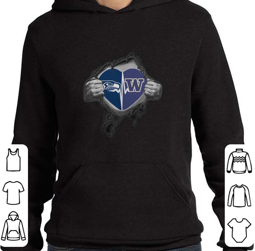 Top Seattle Seahawks Washington Huskies inside my heart shirt