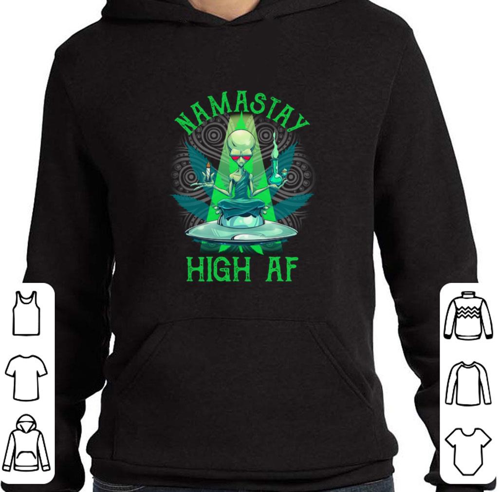 Funny Alien yoga namastay high af shirt