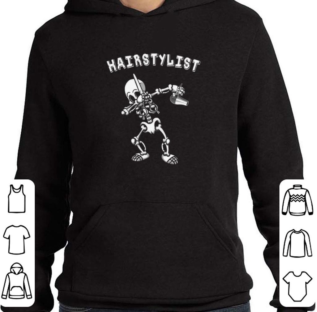 Funny Dabbing Skeleton hairstylist shirt