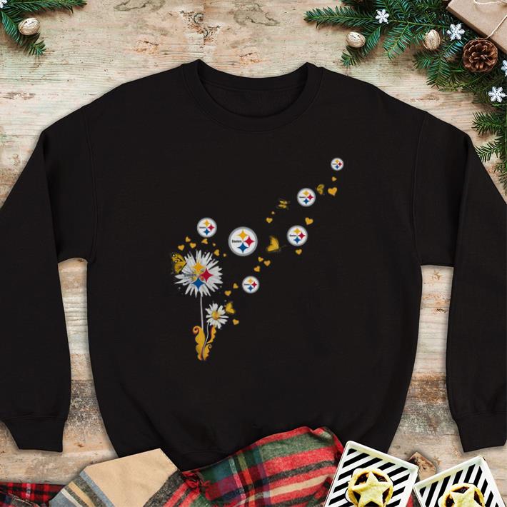 Funny Pittsburgh Steelers logo dandelion butterfly shirt