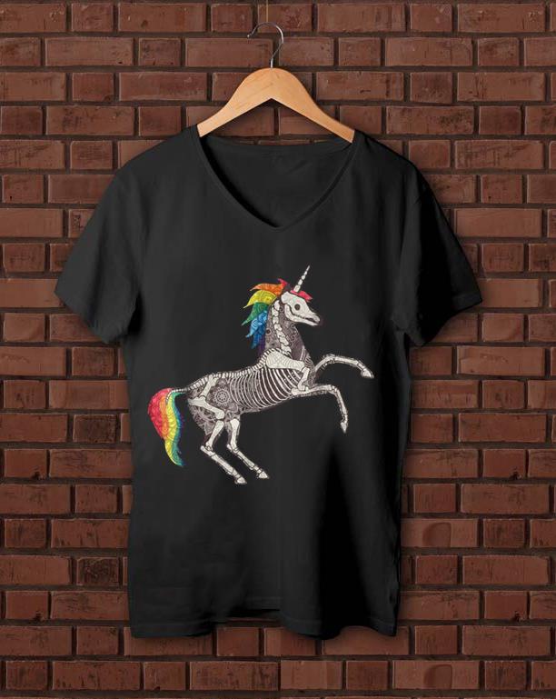 Funny Unicorn Skeleton Skull Funny Halloween Costume shirt