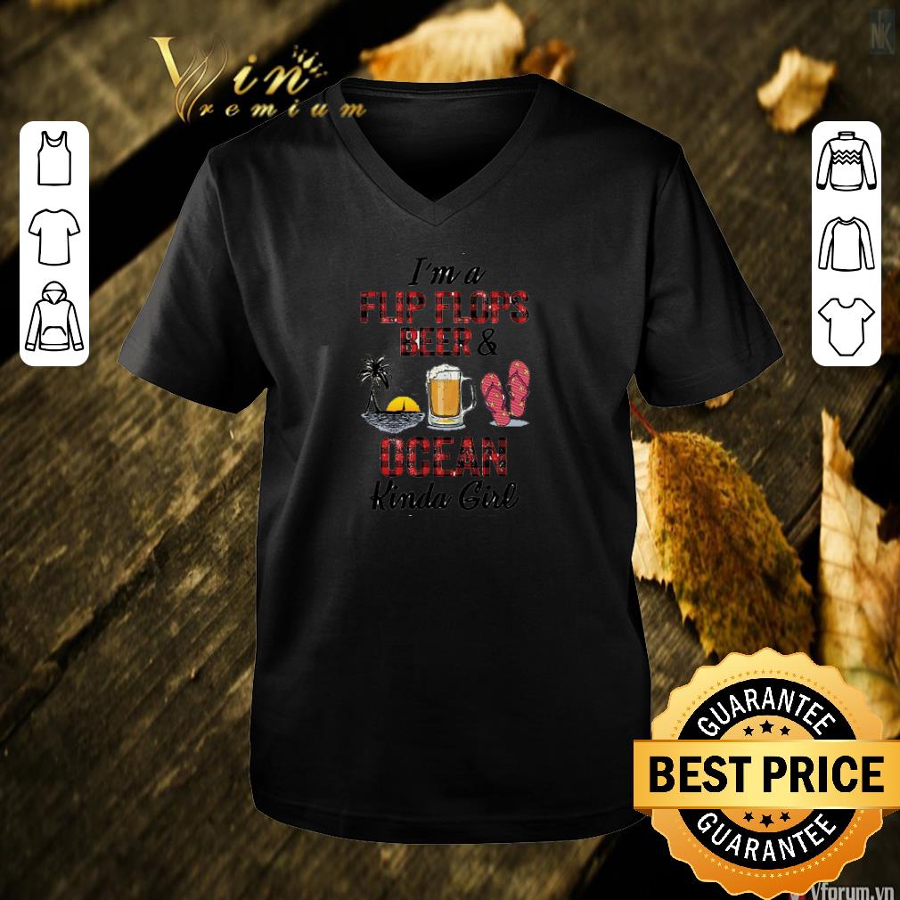 Hot I'm a flip flops beer & ocean kinda girl shirt