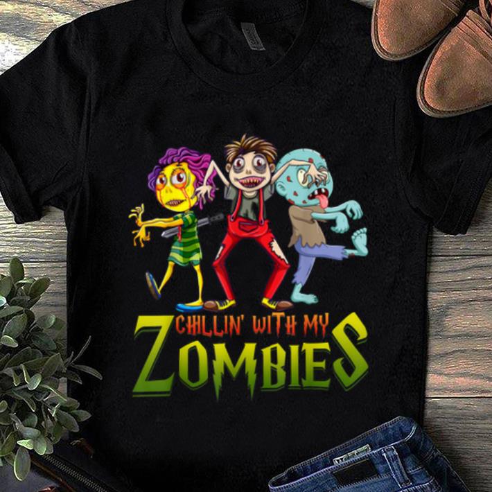 Nice Chillin With My Zombies Halloween Costume Funny Gift Boys shirt