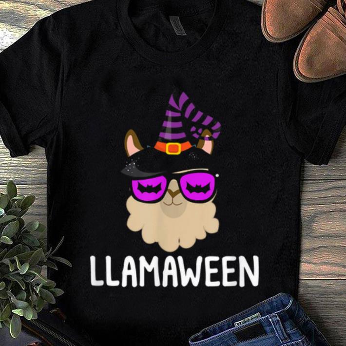 Nice Halloween Llama Witch Llamaween Bat Glasses shirt