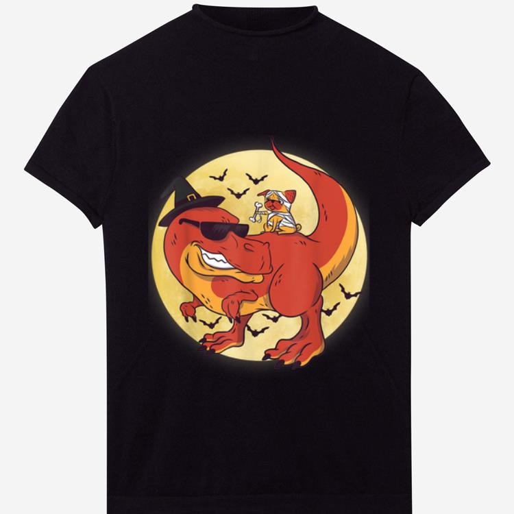 Nice Halloween Pug TRex Dinosaur Witch Gift For Halloween shirt