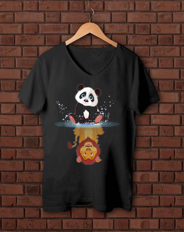 Nice Panda Water Reflection To Big Lion Happy Halloween shirt